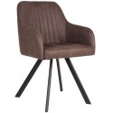 Floor spisebordsstol i microfiber H84 cm - Vintage brun