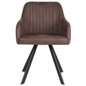 Floor spisebordsstol i microfiber H84 cm - Vintage brun