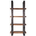 Rustikt reolsystem B160 x H200 cm i mangotræ og jern - Industriel sort/Brun