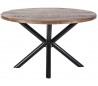 Rundt spisebord i mangotræ og metal H76 x B150 cm - Sort/Brun