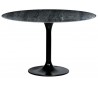 Rundt spisebord i marmor og metal H76 x B120 cm - Sort marmor/Sort