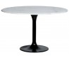 Rundt spisebord i marmor og metal H76 x B120 cm - Hvid marmor/Sort