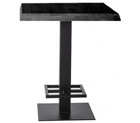 Barbord i akacietræ og metal H90 x B150 x D50 cm - Sort/Brun