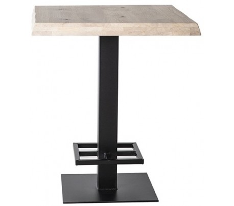 Barbord i egetræ og metal H94 x B80 x D80 cm - Sort