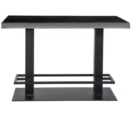 Barbord i egetræ og metal H94 x B80 x D80 cm - Sort