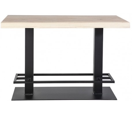 Barbord i egetræ og metal H94 x B140 x D80 cm - Sort