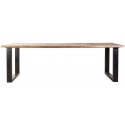 Spisebord i mangotræ og metal 170 x 90 cm - Sort/Brun