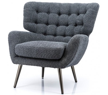 Lænestol i corderoy og metal H78 x B69 cm - Grøn