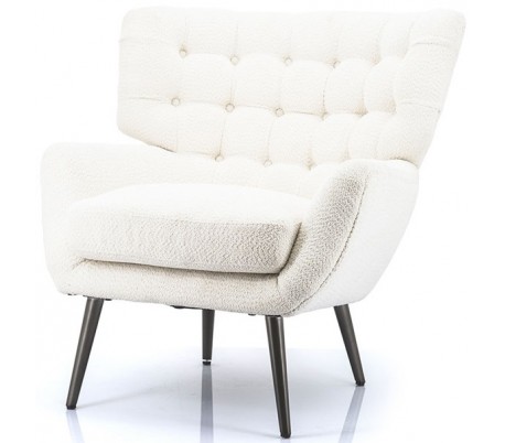 Lænestol i linned og metal H85 x B84 cm - Black