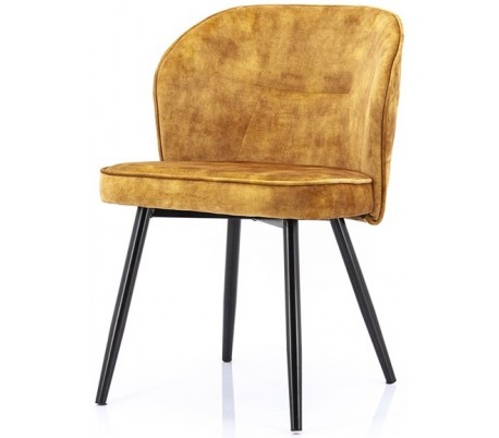 Spisebordsstol i velour og metal H78 x B56 cm - Antracit