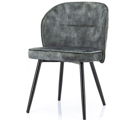 Spisebordsstol i velour og metal H79 x B54 cm - Okker