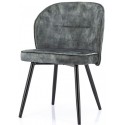 Spisebordsstol i velour og metal H79 x B54 cm - Okker