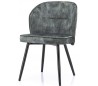 Spisebordsstol i velour og metal H79 x B54 cm - Grøn