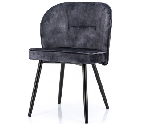 Spisebordsstol i velour og metal H79 x B54 cm - Grøn