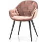 Spisebordsstol i velour og metal H82 x B58 cm - Pink
