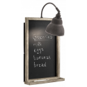 Chalkboard Væglampe med tavle H61 cm 1 x E27 - Antik zink/Grå