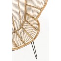 Lænestol i rattan og metal H118 x B100 cm - Sort/Brun