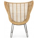 Lænestol i rattan og metal H118 x B100 cm - Sort/Brun