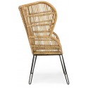 Lænestol i rattan og metal H118 x B100 cm - Sort/Brun