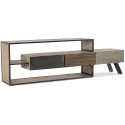 Sideboard i stål og mangotræ H100 x B175 x D38 cm - Natur/Grå