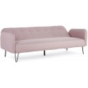 2-personers sofa i velour og metal H74 x B129 cm - Mat pink