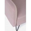 2-personers sofa i velour og metal H74 x B129 cm - Mat pink