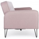 2-personers sofa i velour og metal H74 x B129 cm - Mat pink