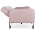 2-personers sofa i velour og metal H74 x B129 cm - Mat pink