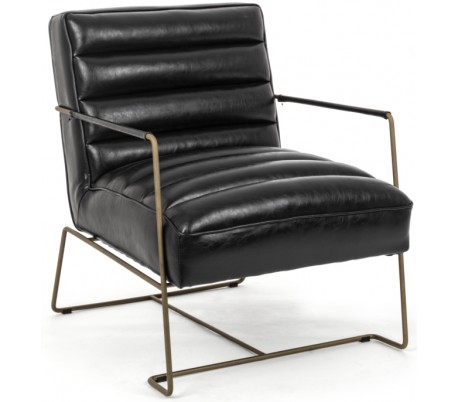 Lænestol i velour og metal H74 x B77 cm - Lysegrå