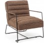 Lænestol i kunstlæder og metal H80 x B62,5 cm - Sort/Vintage brun