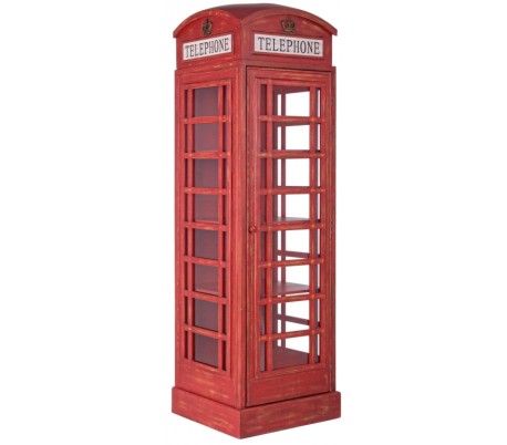 Rustikt skab som telefonboks H180 x B53 x D51,5 cm - Antik gul