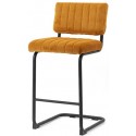 Barstol i velour og metal H104 x B45 cm - Okker