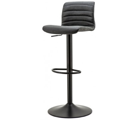 Barstol i velour og metal H93 x B45 cm - Grå