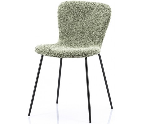 Spisebordsstol i polyester og jern H80 cm - Sort