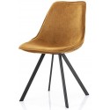 Spisebordsstol i polyester og metal H78 cm - Vintage cognac