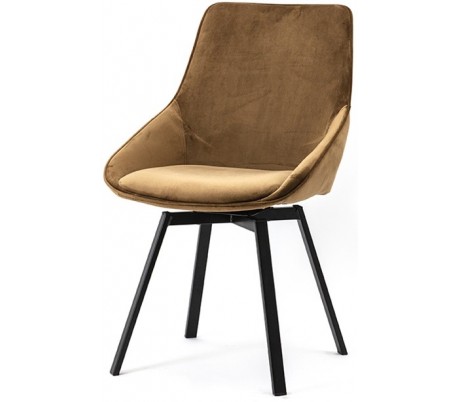 Belle spisebordsstol i velour og metal H87 cm - Okker
