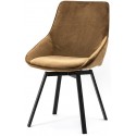 Belle spisebordsstol i velour og metal H87 cm - Okker