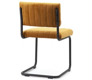 Spisebordsstol i velour og metal H83 cm - Rød 2