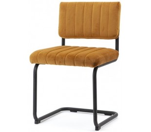 Spisebordsstol i velour og metal H83 cm - Rød