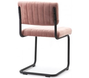 Spisebordsstol i velour og metal H83 cm - Okker 2