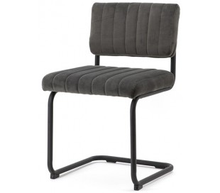 Spisebordsstol i velour og metal H83 cm - Grøn